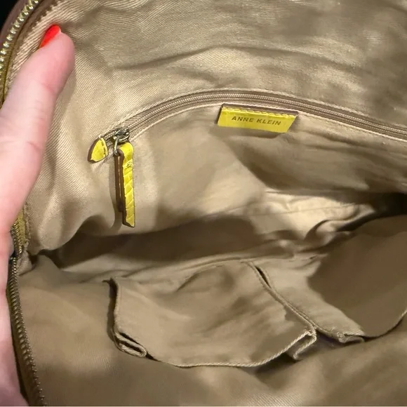 Anne Klein Yellow Croc-Embossed Satchel - Picture 4 of 7